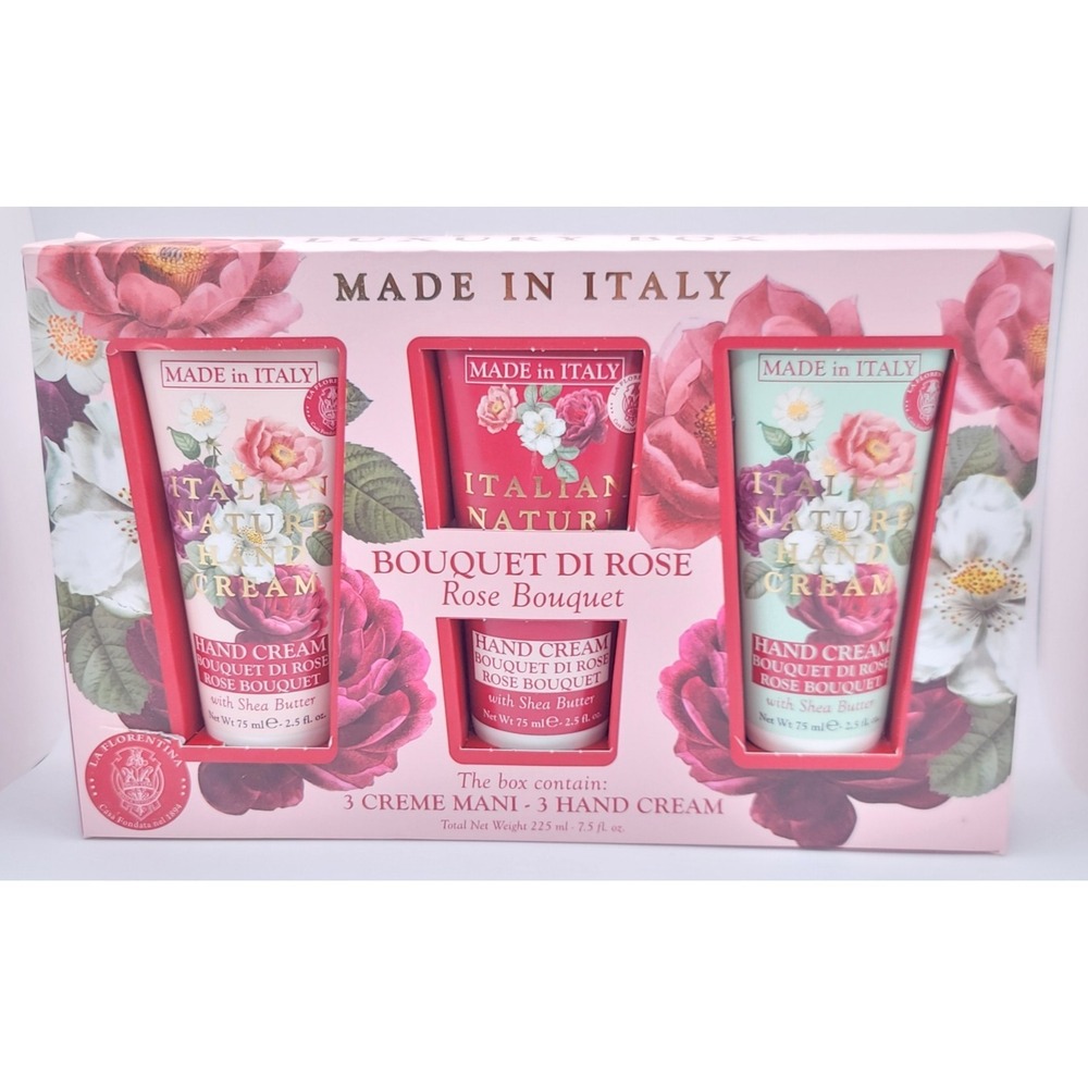 La Florentina Bouquet di Rose hand cream 3 piece set 7.5 oz NIB sealed